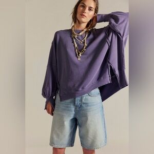 NWOT We The Free Camden Sweatshirt In Purple Horizon